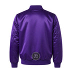 Purple Satin Varsity Jacket – Custom Letterman Jacket, Unisex Streetwear Bomber