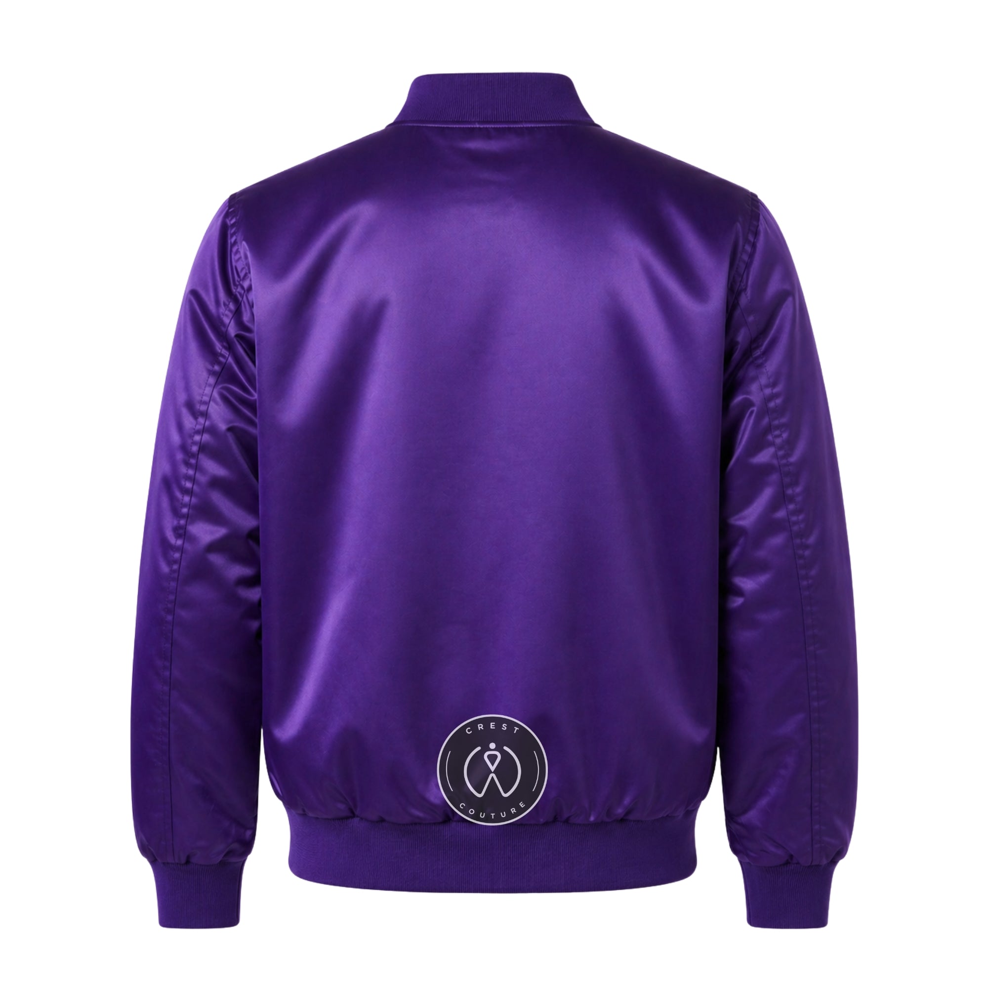 Purple Satin Varsity Jacket – Custom Letterman Jacket, Unisex Streetwear Bomber