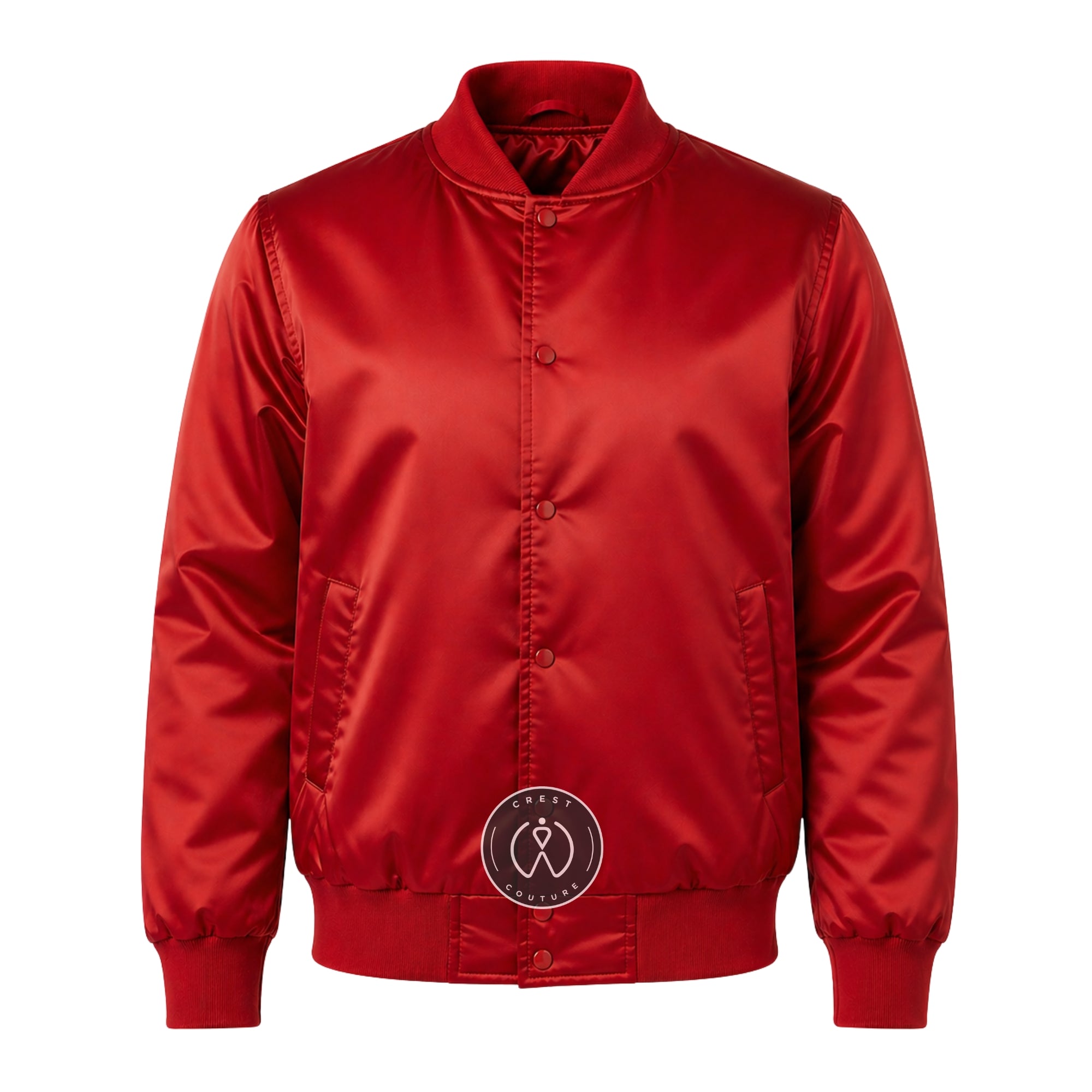 Red Satin Varsity Jacket – Custom Letterman Jacket, Unisex Streetwear Bomber