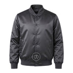 Grey Satin Varsity Jacket – Custom Letterman Jacket, Unisex Streetwear Bomber