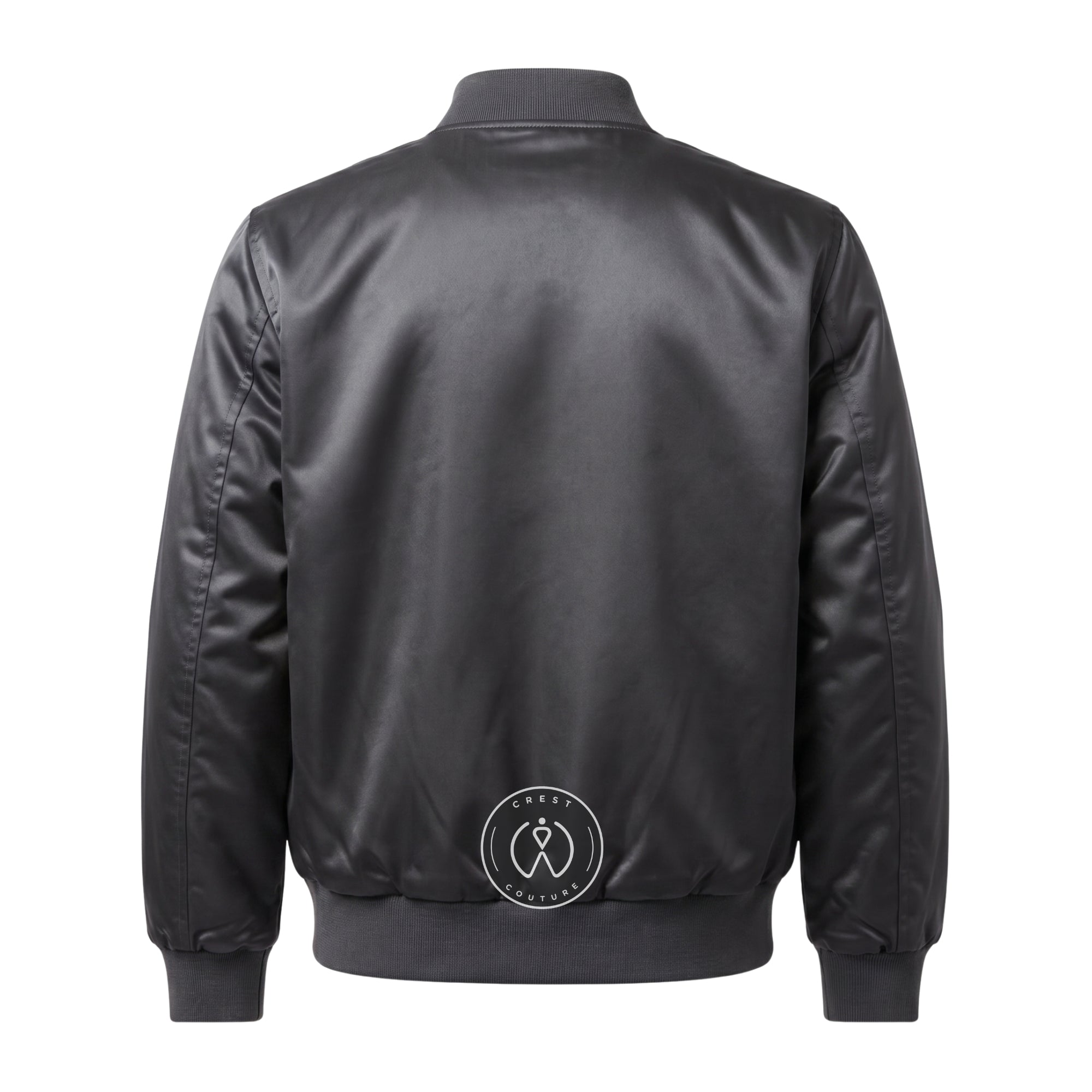 Grey Satin Varsity Jacket – Custom Letterman Jacket, Unisex Streetwear Bomber