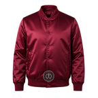 Maroon Satin Varsity Jacket – Custom Letterman Jacket, Unisex Streetwear Bomber
