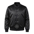 Black Satin Varsity Jacket – Custom Letterman Jacket, Unisex Streetwear Bomber