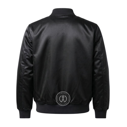 Black Satin Varsity Jacket – Custom Letterman Jacket, Unisex Streetwear Bomber