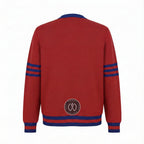 Unisex Varsity Knit Sweater – Red & Blue | Classic Letterman-Style Cardigan