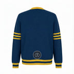 Unisex Varsity Knit Sweater – Blue & Yellow | Classic Letterman-Style Cardigan