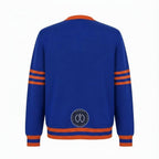 Unisex Varsity Knit Sweater – Royal Blue & Orange | Classic Letterman-Style Cardigan