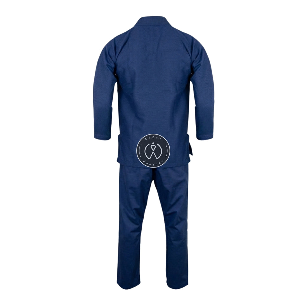 Crest Couture BJJ Gi – 450 GSM Pearl Weave Competition Jiu Jitsu Kimono (Navy Blue)
