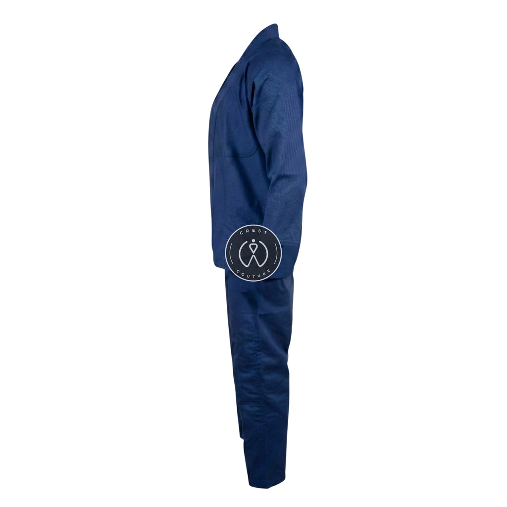 Crest Couture BJJ Gi – 450 GSM Pearl Weave Competition Jiu Jitsu Kimono (Navy Blue)
