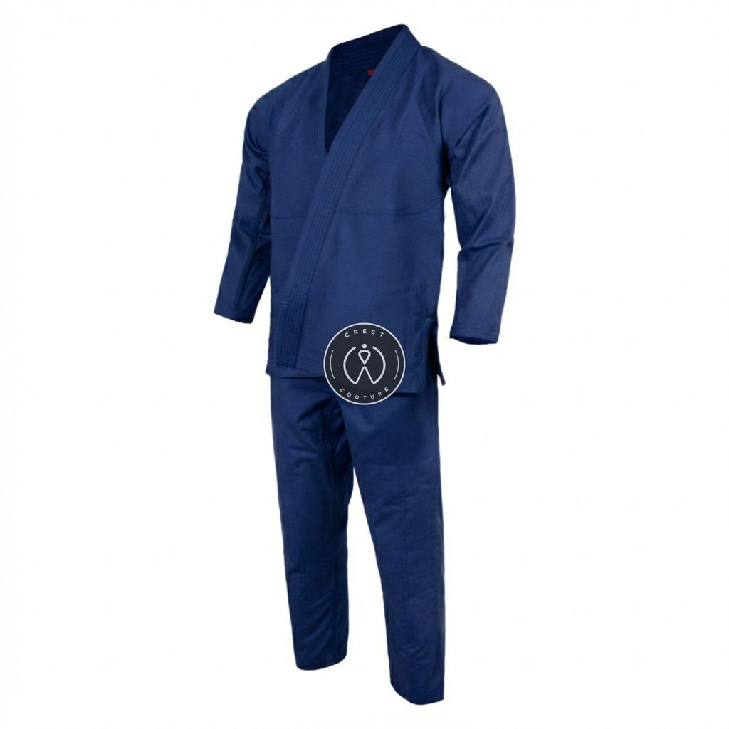 Crest Couture BJJ Gi – 450 GSM Pearl Weave Competition Jiu Jitsu Kimono (Navy Blue)