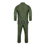 Crest Couture BJJ Gi – 450 GSM Pearl Weave Competition Jiu Jitsu Kimono (Olive Green)