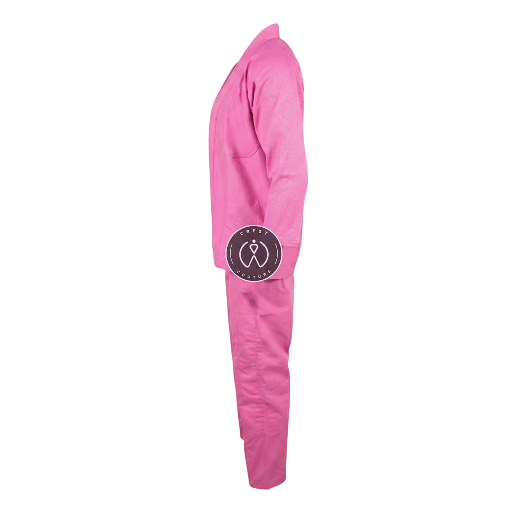 Crest Couture BJJ Gi – 450 GSM Pearl Weave Competition Jiu Jitsu Kimono (Pink)