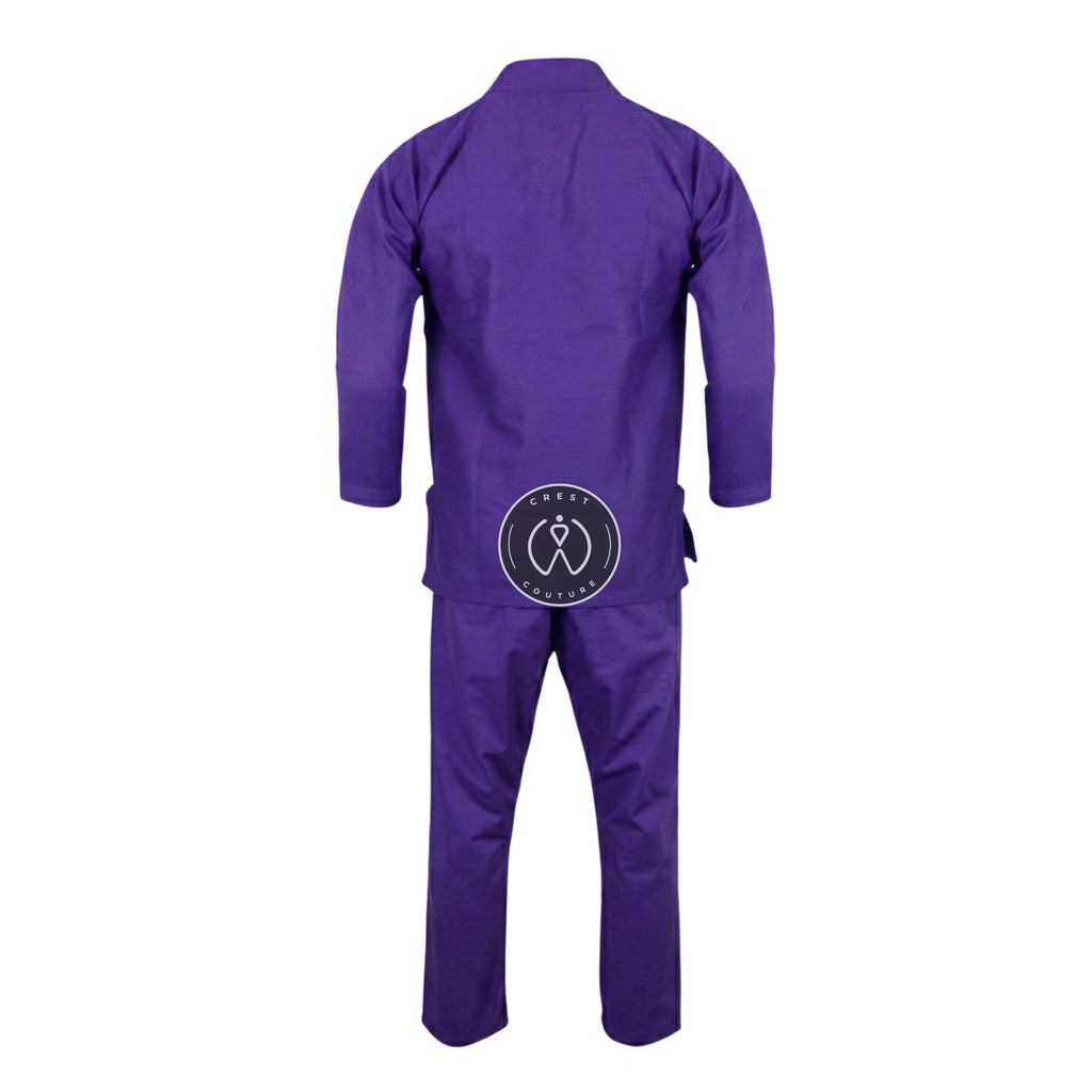 Crest Couture BJJ Gi – 450 GSM Pearl Weave Competition Jiu Jitsu Kimono (Purple)