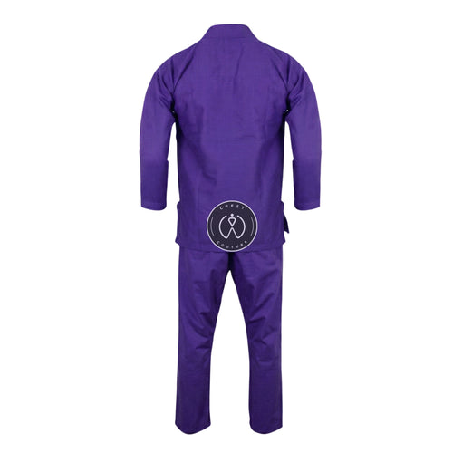 Crest Couture BJJ Gi – 450 GSM Pearl Weave Competition Jiu Jitsu Kimono (Purple)