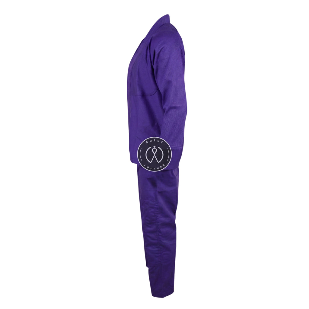 Crest Couture BJJ Gi – 450 GSM Pearl Weave Competition Jiu Jitsu Kimono (Purple)