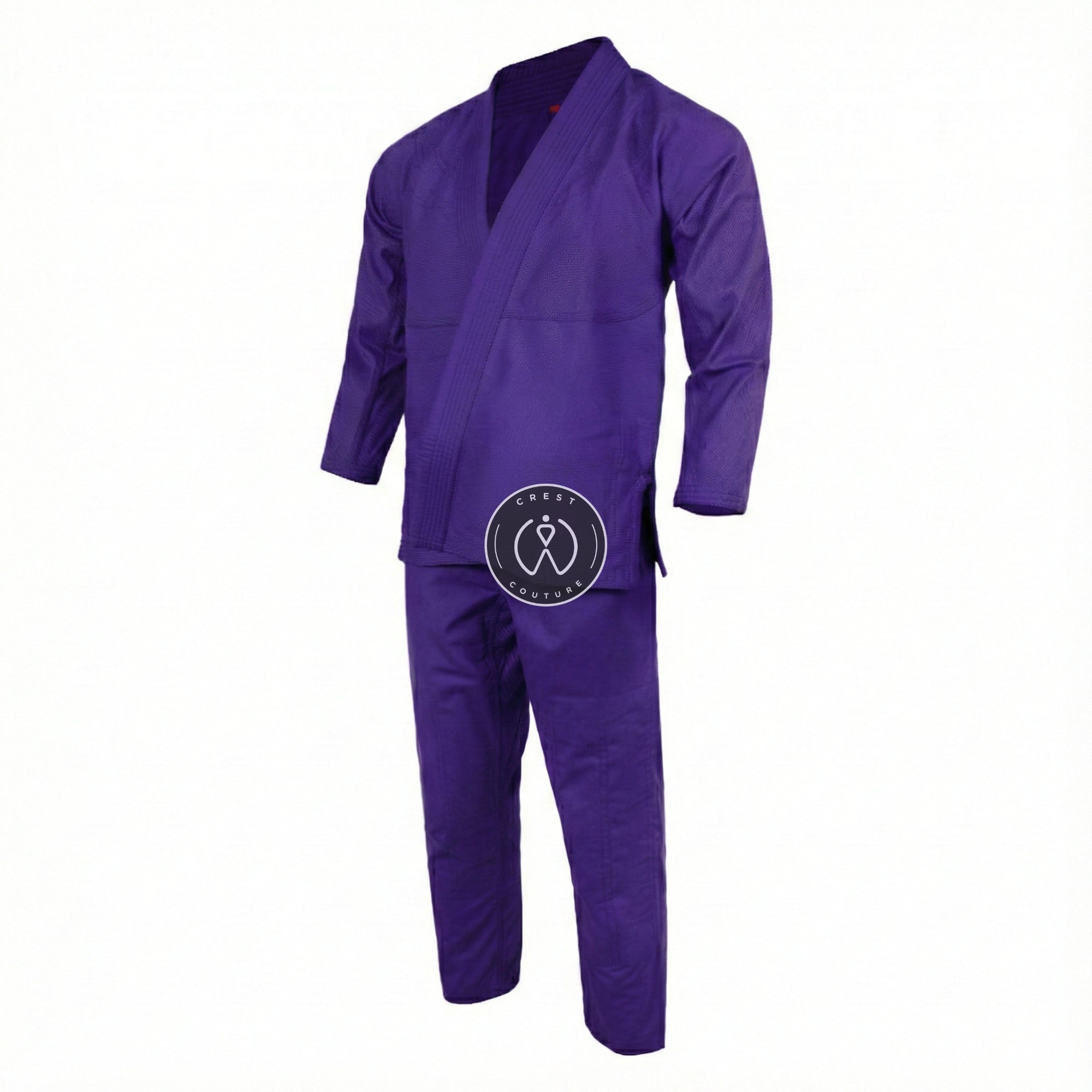 Crest Couture BJJ Gi – 450 GSM Pearl Weave Competition Jiu Jitsu Kimono (Purple)