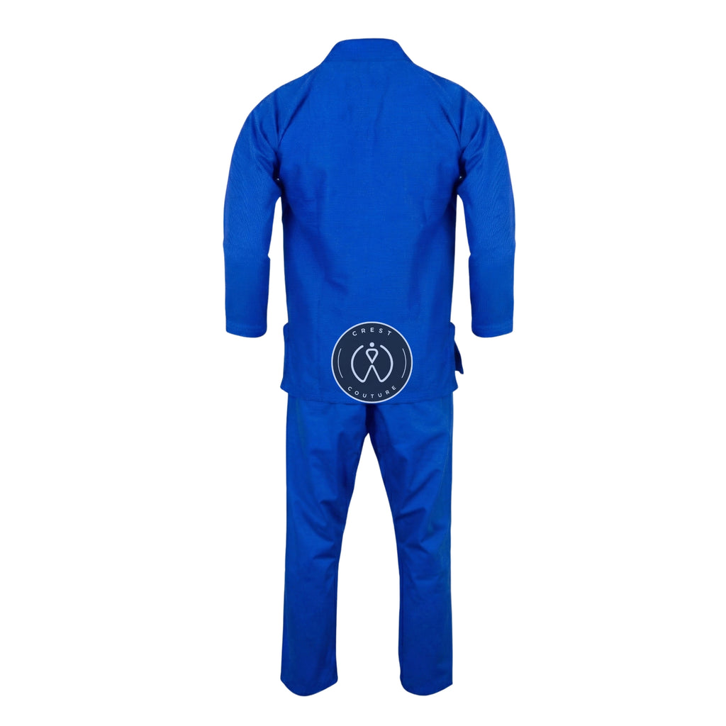 Crest Couture BJJ Gi – 450 GSM Pearl Weave Competition Jiu Jitsu Kimono (Royal Blue)