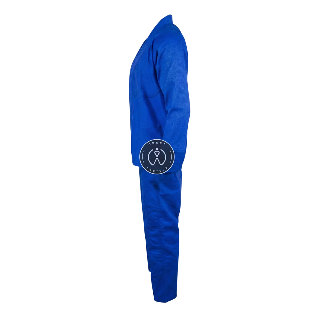 Crest Couture BJJ Gi – 450 GSM Pearl Weave Competition Jiu Jitsu Kimono (Royal Blue)