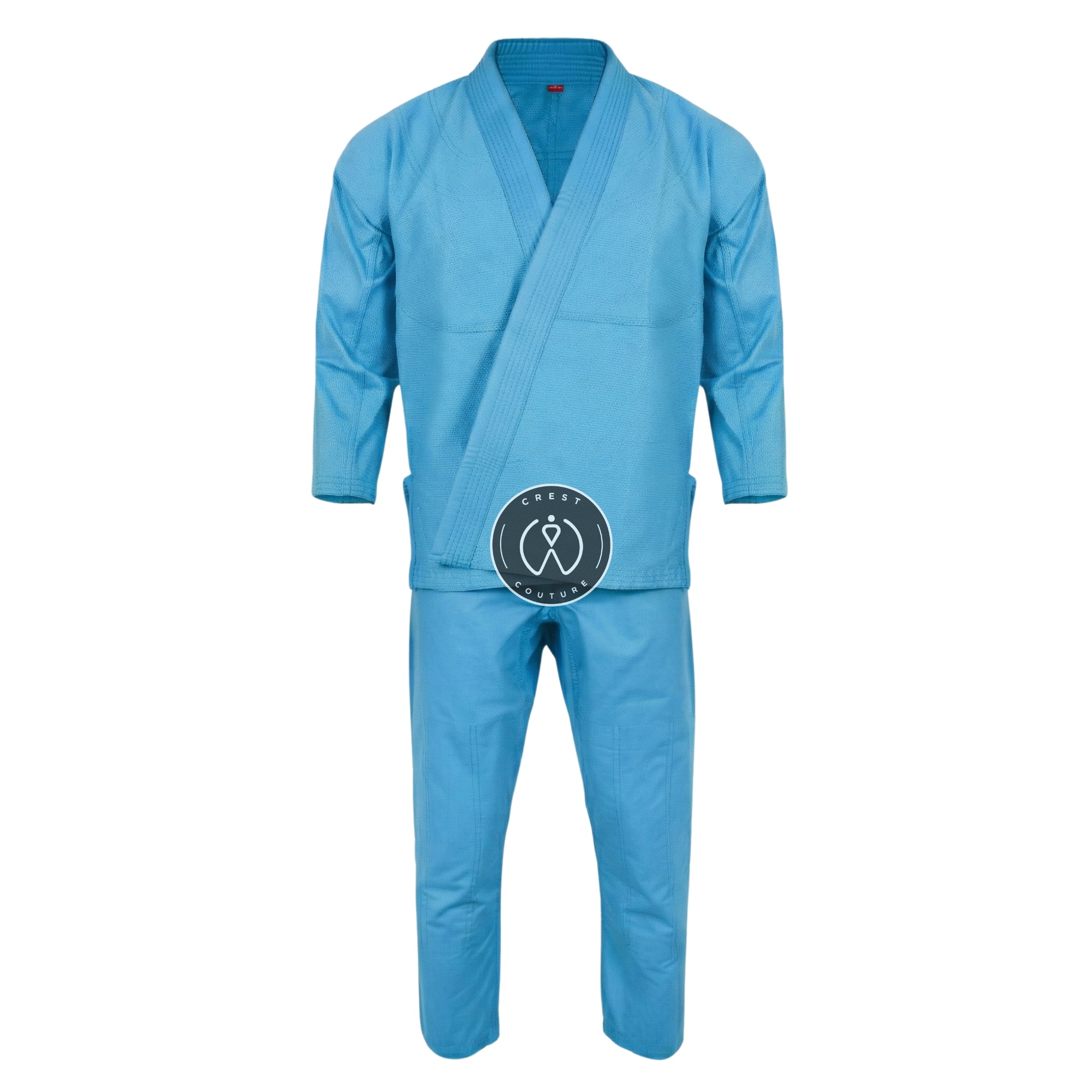 Crest Couture BJJ Gi – 450 GSM Pearl Weave Competition Jiu Jitsu Kimono (Sky Blue)