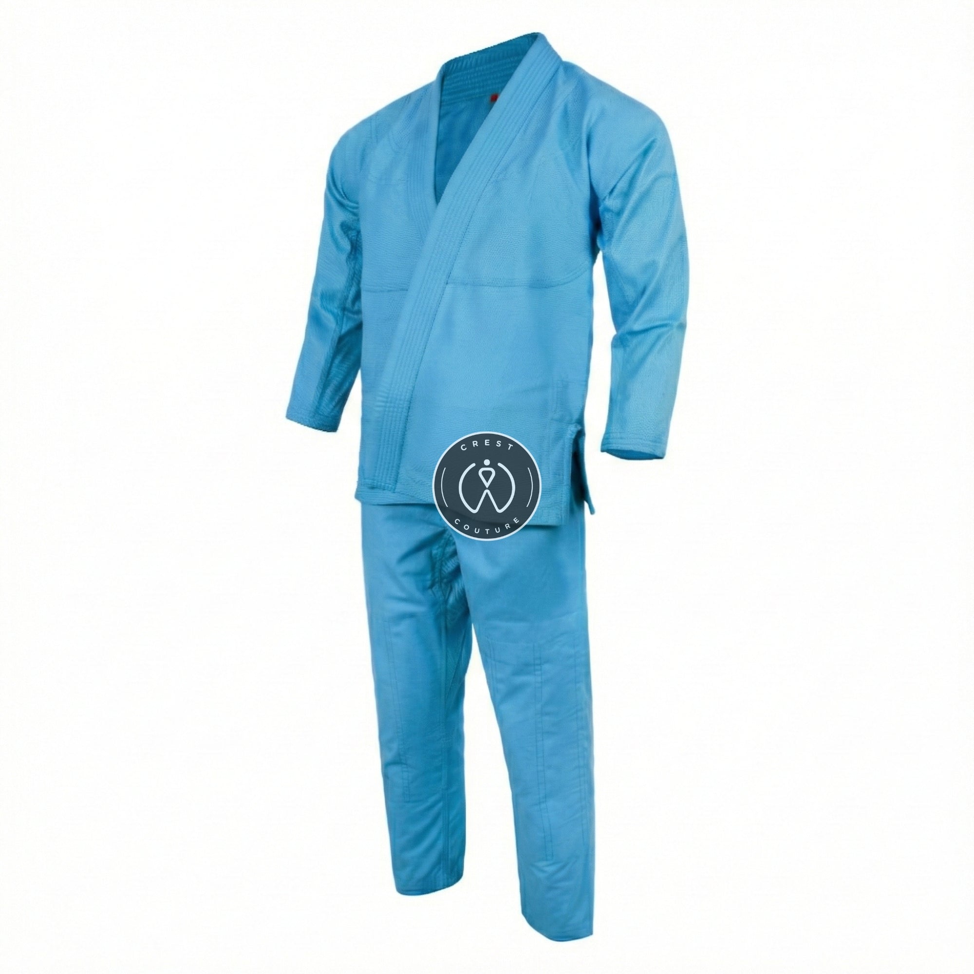 Crest Couture BJJ Gi – 450 GSM Pearl Weave Competition Jiu Jitsu Kimono (Sky Blue)
