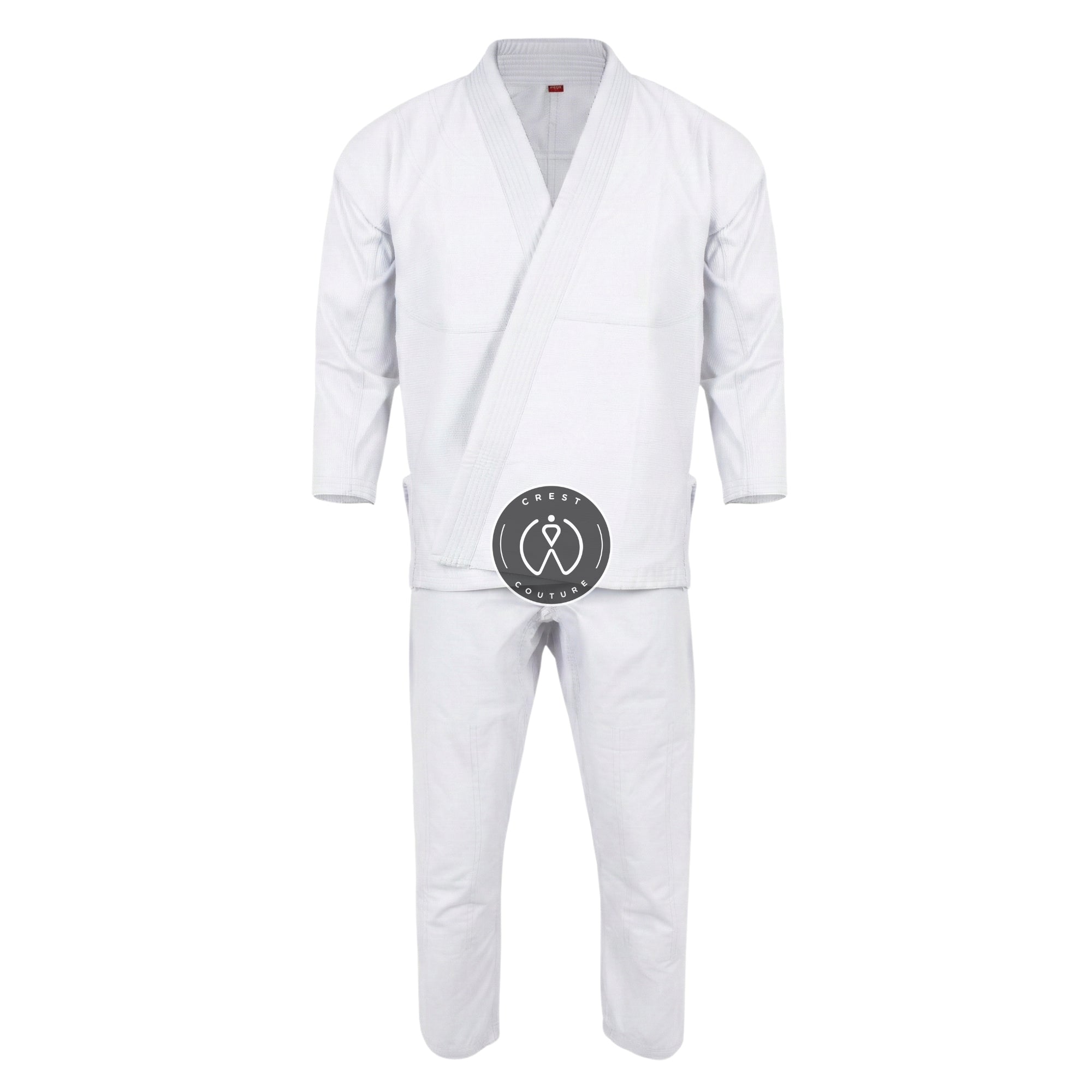 Crest Couture BJJ Gi – 450 GSM Pearl Weave Competition Jiu Jitsu Kimono (White)