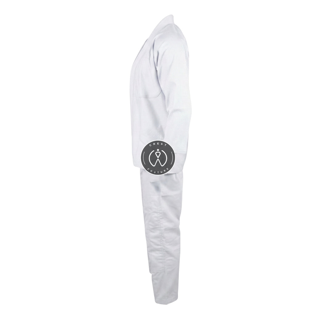 Crest Couture BJJ Gi – 450 GSM Pearl Weave Competition Jiu Jitsu Kimono (White)
