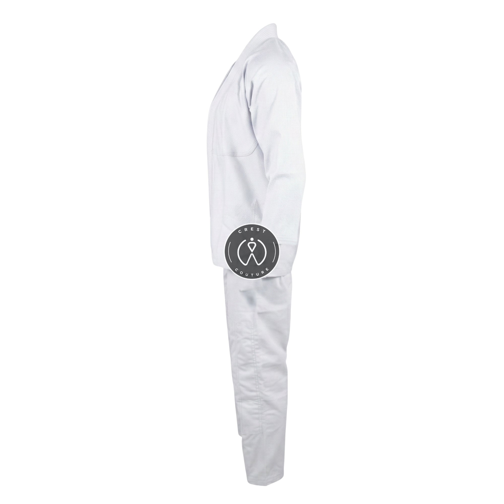 Crest Couture BJJ Gi – 450 GSM Pearl Weave Competition Jiu Jitsu Kimono (White)