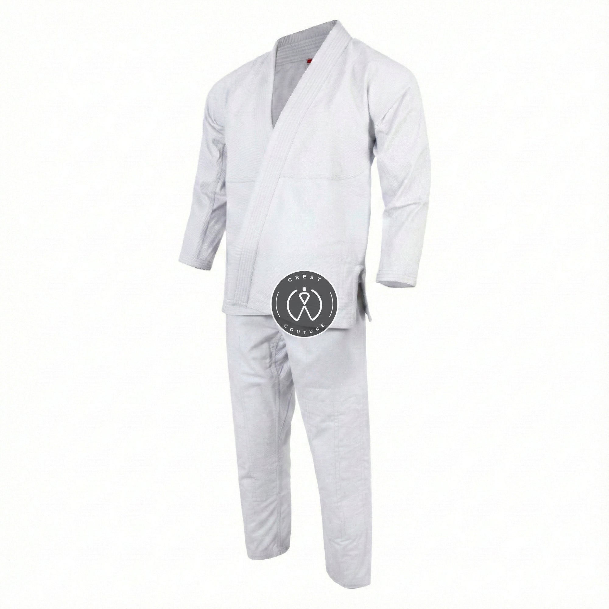 Crest Couture BJJ Gi – 450 GSM Pearl Weave Competition Jiu Jitsu Kimono (White)