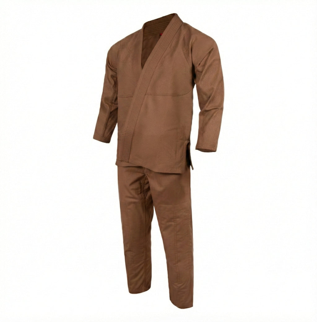 Crest Couture BJJ Gi – 450 GSM Pearl Weave Competition Jiu Jitsu Kimono (Brown)