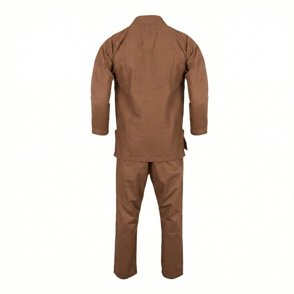 Crest Couture BJJ Gi – 450 GSM Pearl Weave Competition Jiu Jitsu Kimono (Brown)