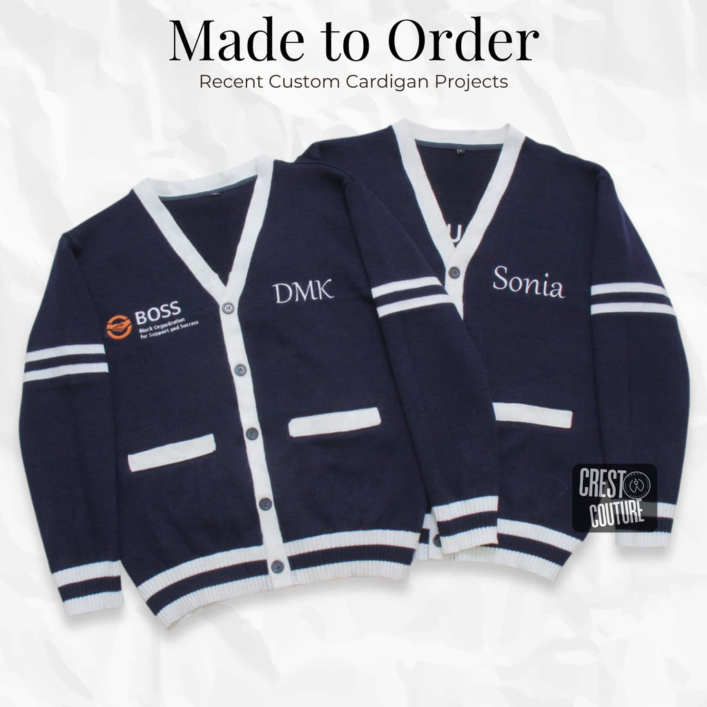 Made to Order - Unisex Varsity Knit Sweater | Classic Letterman-Style Cardigans