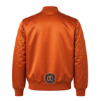 Orange Satin Varsity Jacket – Custom Letterman Jacket, Unisex Streetwear Bomber