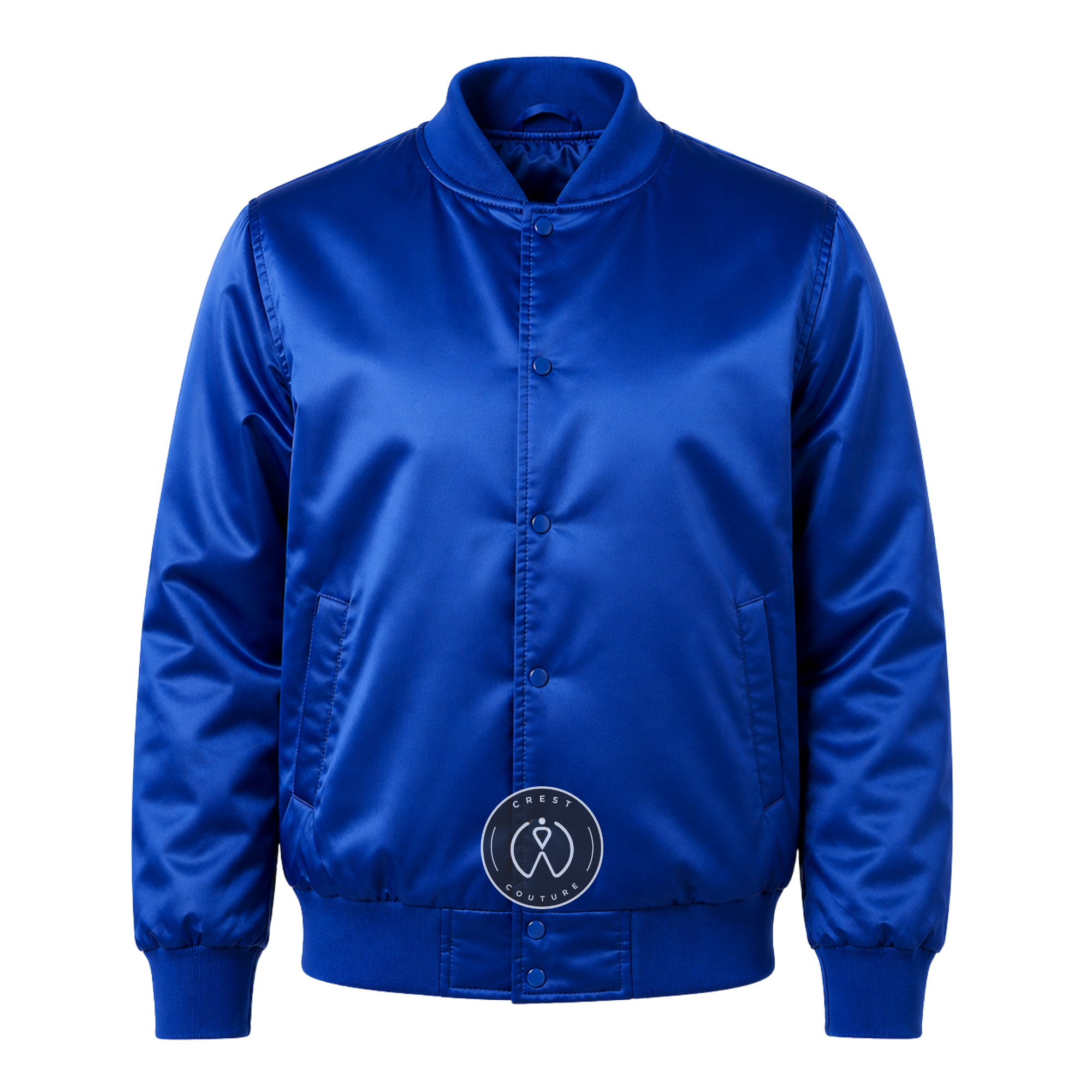Royal Blue Satin Varsity Jacket – Custom Letterman Jacket, Unisex Streetwear Bomber