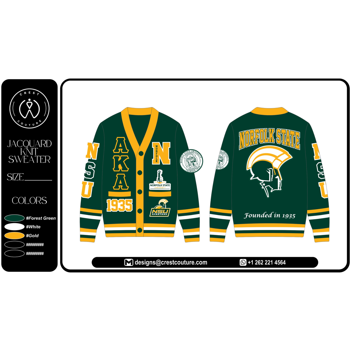 Customized Knitted Embroidered NSU Sweater
