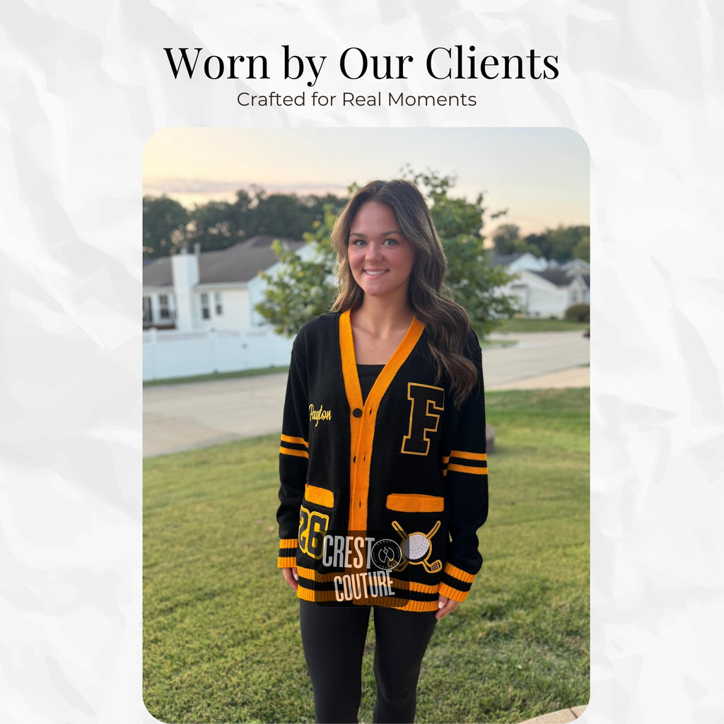 Made to Order - Unisex Varsity Knit Sweater | Classic Letterman-Style Cardigans